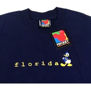 Mickey Unlimited Florida T-Shirt New Navy Blue Donald Duck L